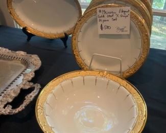 Contemporary Meissen gilt china set.    14pcs. $580 set