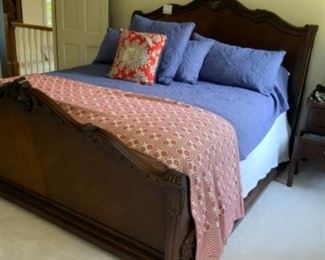 King Mahogany Sleigh Bed.     $800