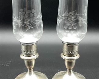 CARTIER STERLING CANDLE HOLDERS 1000G