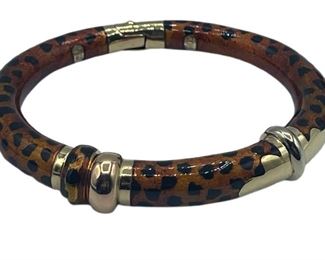 SOHO ITALY 18K GOLD LEOPARD ENAMEL BRACELET