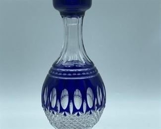 WATERFORD CLAREDON COBALT CRYSTAL WINE DECANTER