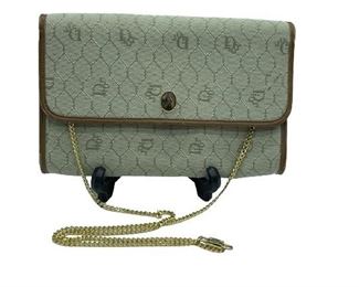 VTG CHRISTIAN DIOR BEIGE CANVAS SHOULDER BAG