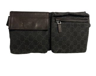 VTG GUCCI BROWN MONOGRAM CANVAS WAIST POUCH