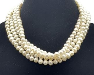LUXURIOUS STRAND OF FRESHWATER PEARLS 38"
