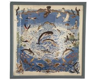 HERMES "LA VIE PRECIEUSE" FRAMED SILK SCARF