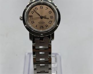 VTG HERMES STAINLESS STEEL CLIPPER WATCH #CL4.210