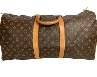 VTG LOUIS VUITTON BROWN MONOGRAM CANVAS KEEPALL