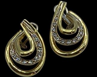 STUNNING 18K GOLD DIAMOND EARRINGS