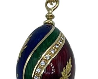 18K GOLD LIMITED EDITION FABERGE EGG PENDANT
