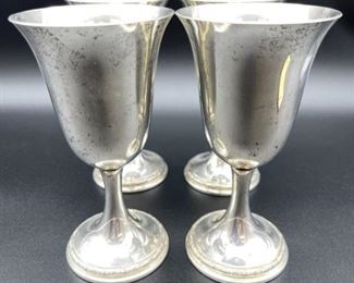 4 INTERNATIONAL STERLING "PRELUDE" WINE GOBLETS