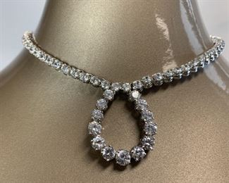 ELEGANT STERLING AND CUBIC ZIRCONIA NECKLACE