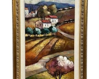 BRODINSKY "UNTITLED" LANDSCAPE OIL PAINTING 49"