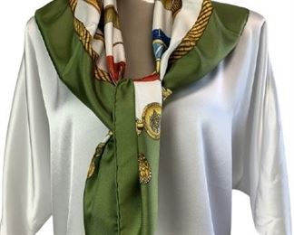 VTG HERMES JOACHIN METZ "LES TAMBOURS" SILK SCARF