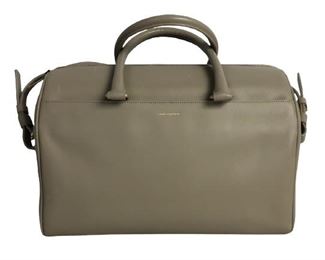 VTG YVES SAINT LAURENT KHAKI LEATHER DUFFLE 6 BAG