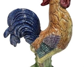 VINTAGE VIETRI CERAMIC ROOSTER FIGURINE STATUE 23"