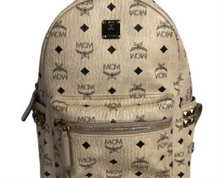 VTG MCM BEIGE STARK SIDE STUDDED BACKPACK
