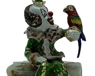 VINTAGE RON LEE 24K GOLD PLATED CLOWN FIGURINE 5"