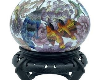 CHINESE CLOISONNE BRASS & ENAMEL GINGER JAR 10"