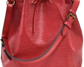 VTG LOUIS VUITTON RED EPI LEATHER NOE BAG
