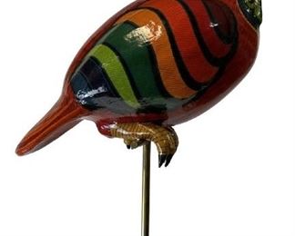 SERGIO BUSTAMANTE BIRD ON BRASS STAND 61"