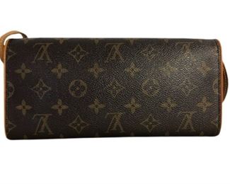 VTG LOUIS VUITTON BROWN MONOGRAM CANVAS TWIN BAG