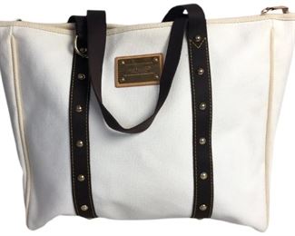 LOUIS VUITTON WOVEN CANVAS ANTIGUA CABAS BAG