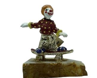 VINTAGE JUDY 24K GOLD PLATED CLOWN FIGURINE 4"