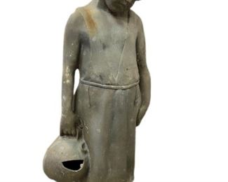 V. AURISICCHIO GIRL W BUCKET BRONZE STATUE 39"