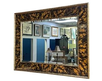 VINTAGE COASTAL MODERN FAUX TORTOISE MIRROR