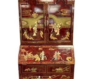 VTG ASIAN STYLE CHINOISERIE SECRETARY CABINET 90"
