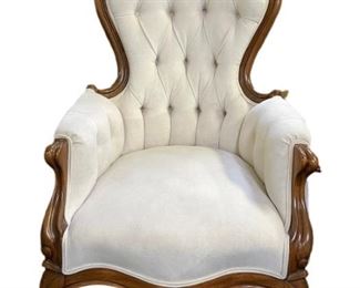 VINTAGE ANTIQUE STYLE QUEEN ANNE SIDE CHAIR 42"