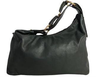 VTG GUCCI GRAY LEATHER MEDIUM HORSE BIT HOBO