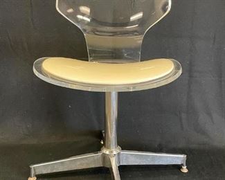 MID MOD LUCITE HILL 1970'S OFFICE DESK CHAIR 33"