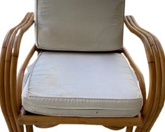 VINTAGE COASTAL MODERN RATTAN SIDE CHAIR 29"