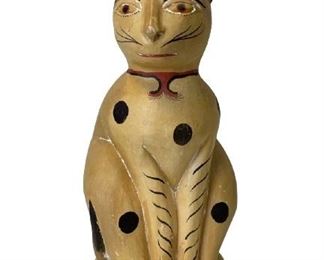 VINTAGE MEXICAN FOLK ART STYLE CAT SCULPTURE 25"