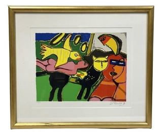 GUILLAUME CORNEILLE SIGNED LITHOGRAPH 27"