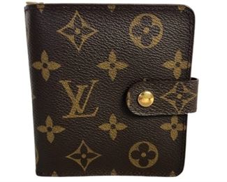 VTG LOUIS VUITTON MONOGRAM CANVAS COMPACT WALLET