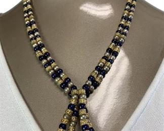 VTG PAULY CVM MURANO GLASS, PEARL & GOLD NECKLACE