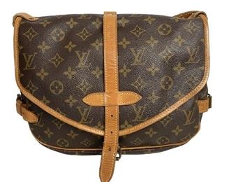 VTG LOUIS VUITTON MONOGRAM CANVAS SAUMUR BAG