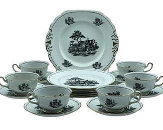 NEW CHELSEA STAFFS PLATE &TEA SET SERVICE FOR 6