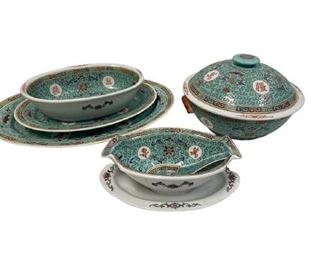 VINTAGE CHINESE FAMILLE ROSE STYLE SERVING DISHES