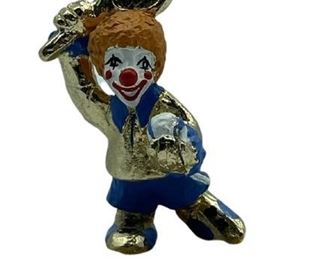 VINTAGE JUDY 24K GOLD PLATED CLOWN FIGURINE 4"