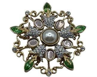 VTG LANDAU RHINSTONE BLING BROOCH