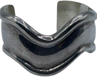 HEAVY VTG STERLING SILVER CUFF BRACELET 50.3 G