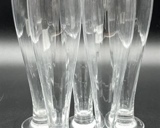 5 CARLO MORETTI GOLD RIM PILSNER GLASSES