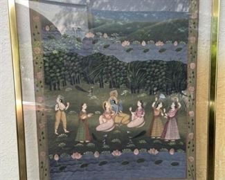 MONUMENTAL INDIAN PAINTING ON TEXTILE 73"