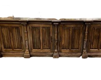 ITALIAN REVIVAL STYLE WOOD SIDEBOARD CABINET 127"