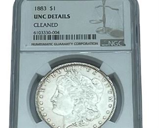 1883 $1 MORGAN DOLLAR COIN NGC CERTIFIED