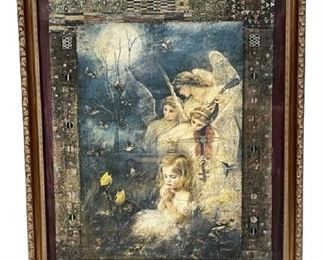 JOHN CHENG HAND EMBELLISHED ORIGINAL ART PRINT 22"