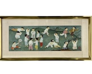 VINTAGE MAI THU CHILDREN PRINT WALL ART 38"